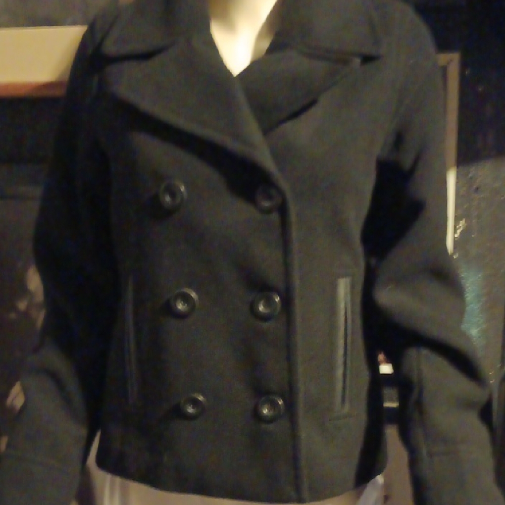 Black Double-Breasted Peacoat